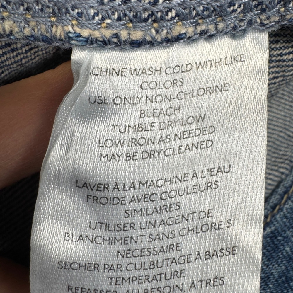 We The Free Emmy Denim Skort 12 Blue Wrap Front Raw Hem OB1480861 Western Boho - Picture 13 of 13